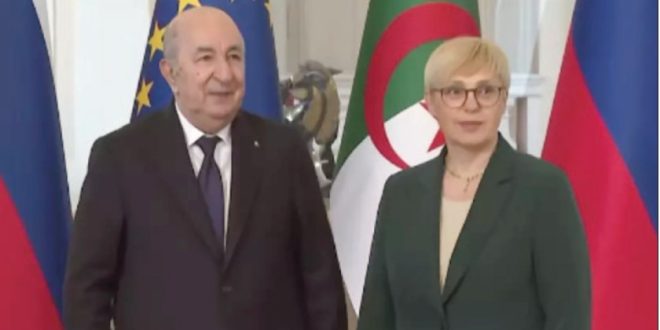 في تصريح مشترك مع نظيرته السلوفينية:رئيس الجمهورية: توافق تام بين الجزائر وسلوفينيا حول كل الملفات